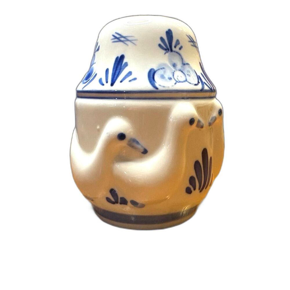 Chocolate or Powered Sugar Shaker Ceramic Blue & White